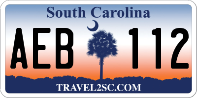 SC license plate AEB112
