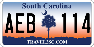 SC license plate AEB114