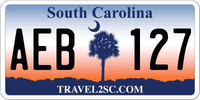 SC license plate AEB127