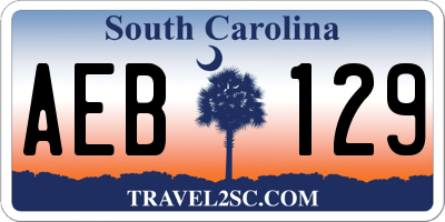 SC license plate AEB129