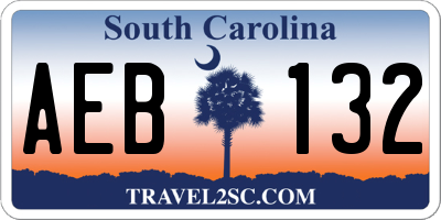 SC license plate AEB132