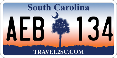 SC license plate AEB134