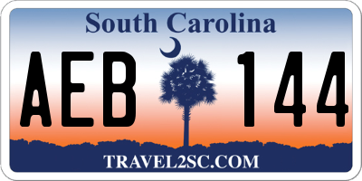 SC license plate AEB144