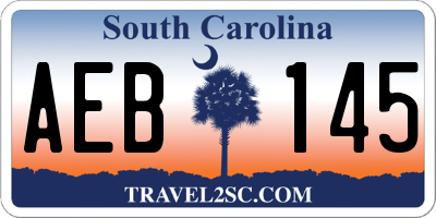SC license plate AEB145