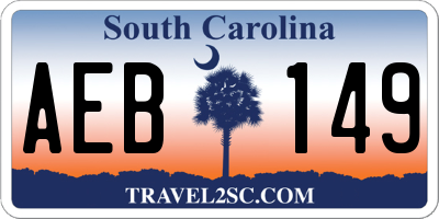 SC license plate AEB149