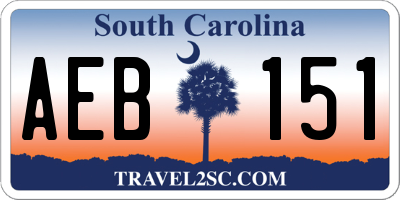 SC license plate AEB151