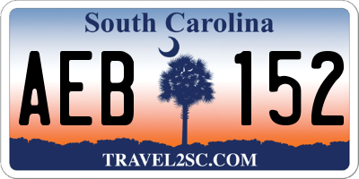 SC license plate AEB152