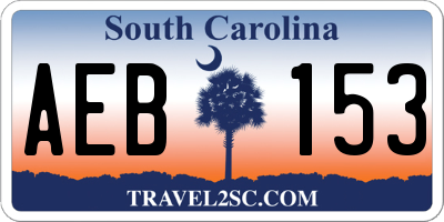 SC license plate AEB153
