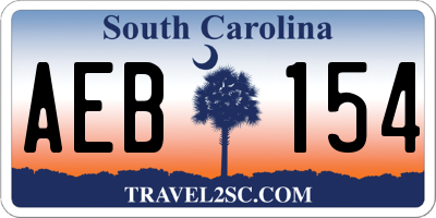 SC license plate AEB154