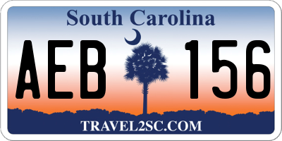 SC license plate AEB156
