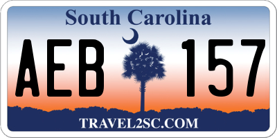 SC license plate AEB157