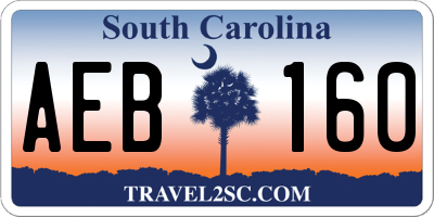 SC license plate AEB160