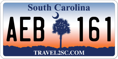 SC license plate AEB161