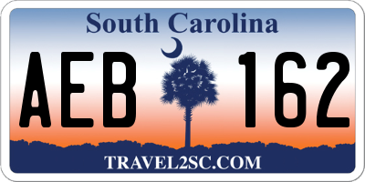 SC license plate AEB162