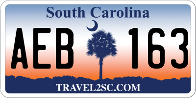 SC license plate AEB163