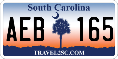 SC license plate AEB165