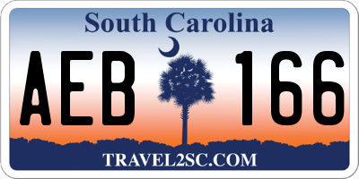 SC license plate AEB166