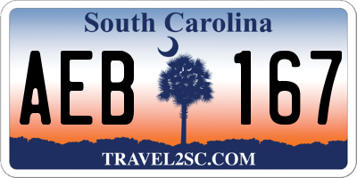 SC license plate AEB167