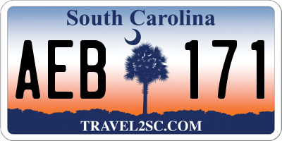 SC license plate AEB171