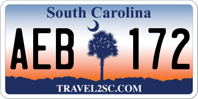 SC license plate AEB172