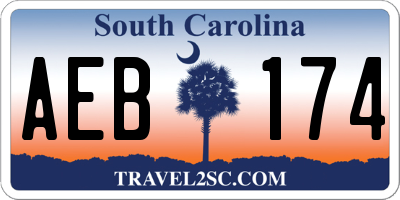 SC license plate AEB174