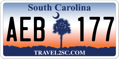 SC license plate AEB177