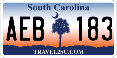 SC license plate AEB183