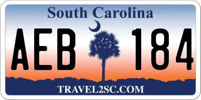 SC license plate AEB184