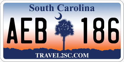SC license plate AEB186