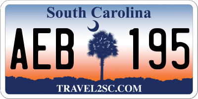 SC license plate AEB195
