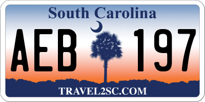 SC license plate AEB197