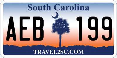 SC license plate AEB199