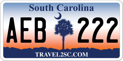 SC license plate AEB222