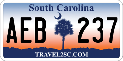 SC license plate AEB237