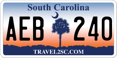 SC license plate AEB240