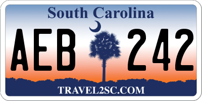 SC license plate AEB242
