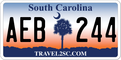 SC license plate AEB244