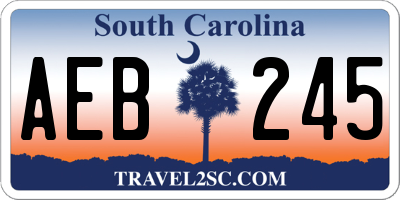 SC license plate AEB245
