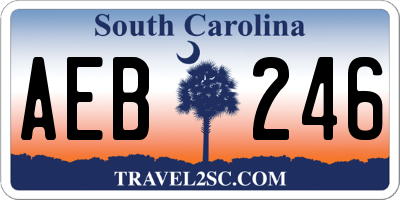 SC license plate AEB246