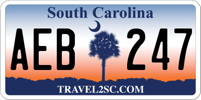 SC license plate AEB247