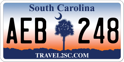 SC license plate AEB248