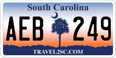 SC license plate AEB249
