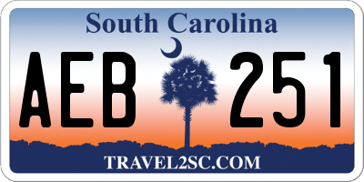 SC license plate AEB251