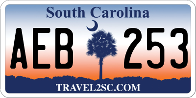 SC license plate AEB253