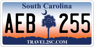 SC license plate AEB255