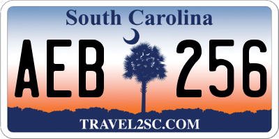 SC license plate AEB256