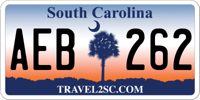 SC license plate AEB262