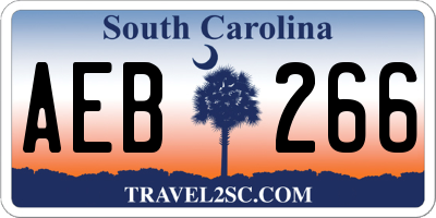 SC license plate AEB266