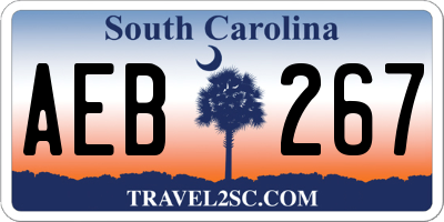 SC license plate AEB267