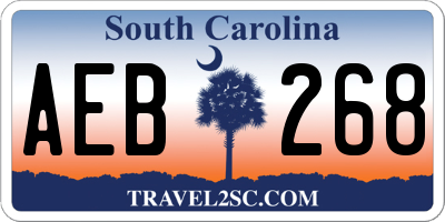 SC license plate AEB268